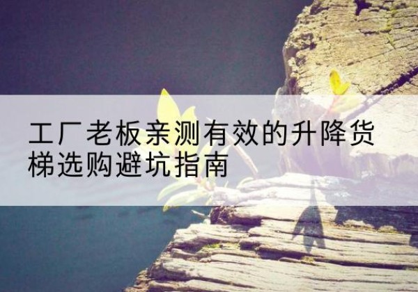容城升降货梯怎么选-工厂老板亲测有效的升降货梯选购避坑指南